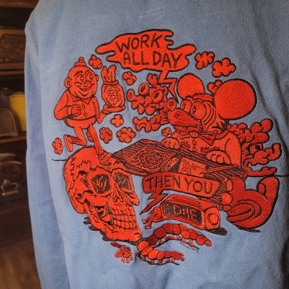 Men's Blue Embroidered Longsleeve/Jacket - Picture 2 of 6